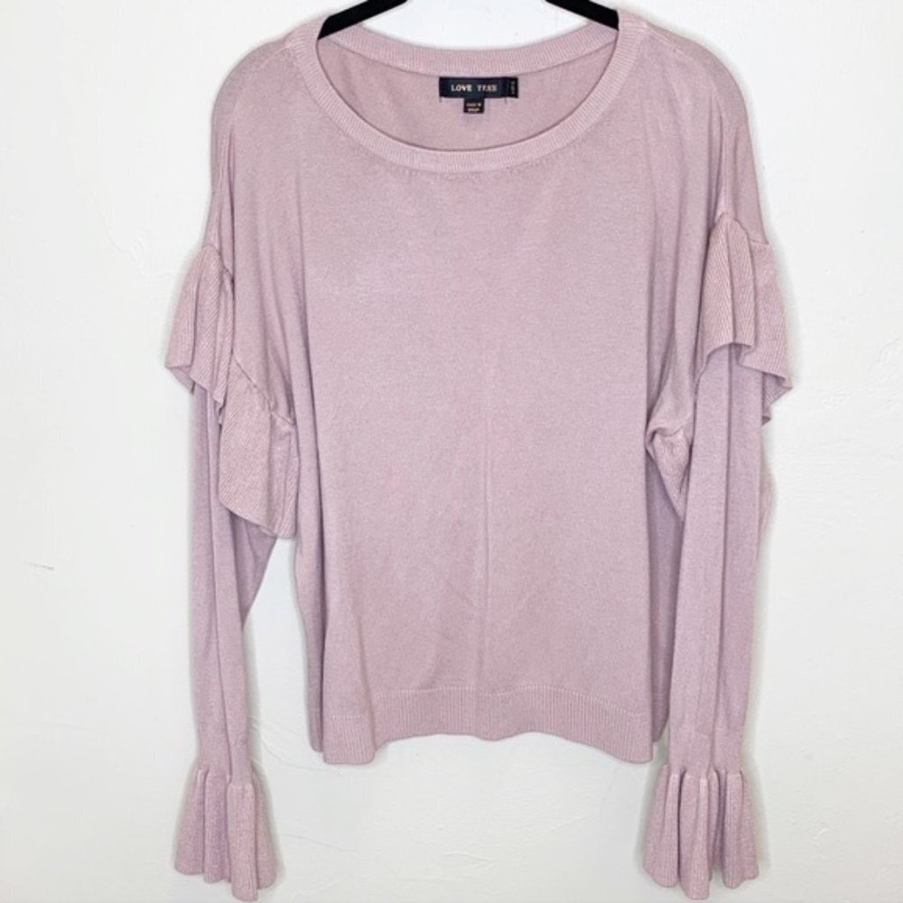 Love Tree Pink Ruffle Sleeve Pullover Sweater Barbie - Picture 1 of 6